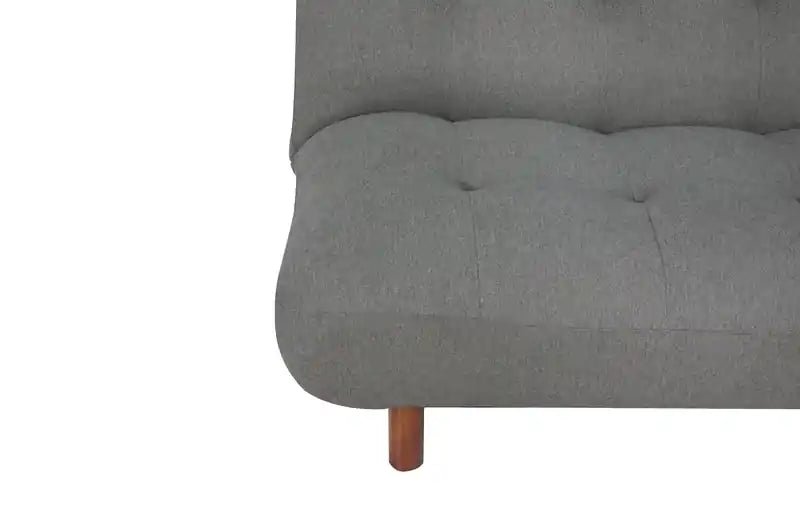 76 Fabric Klik Klak Futon with Tufting and Wood Legs