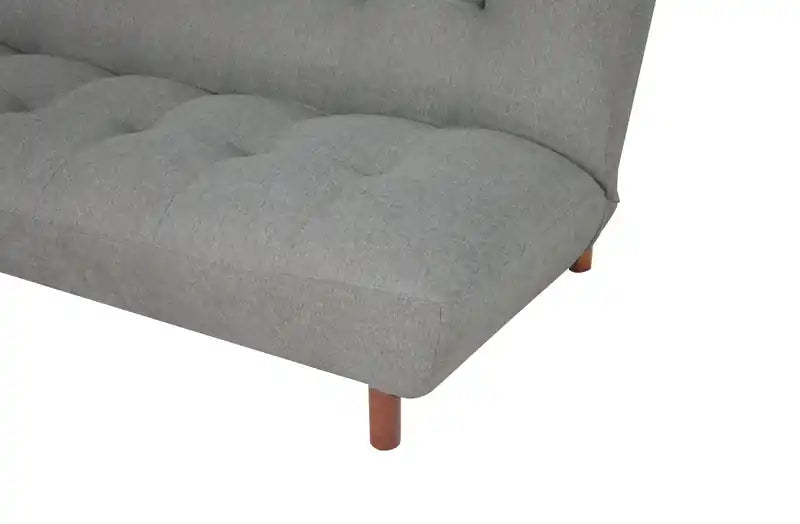 76 Fabric Klik Klak Futon with Tufting and Wood Legs