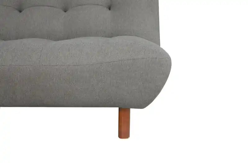 76 Fabric Klik Klak Futon with Tufting and Wood Legs