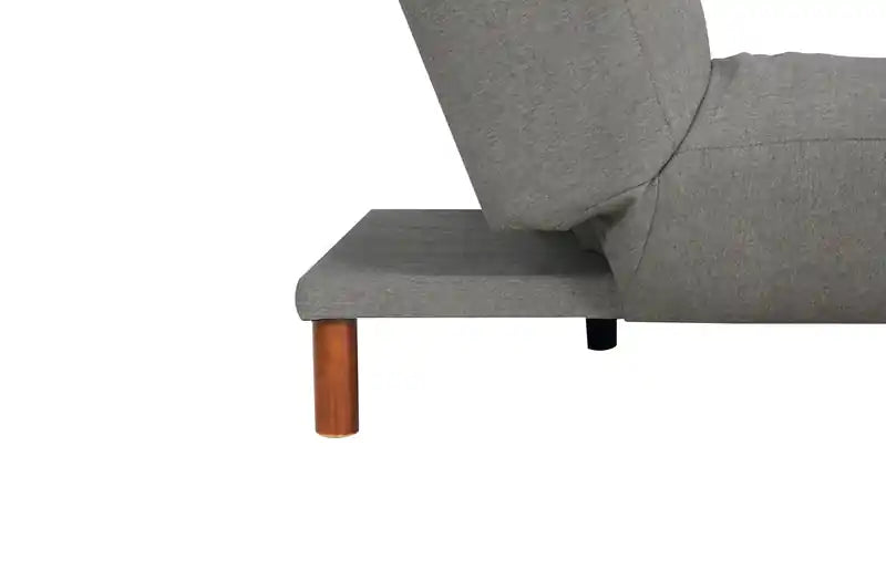 76 Fabric Klik Klak Futon with Tufting and Wood Legs