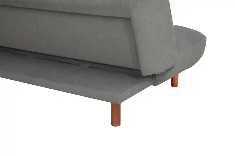 76 Fabric Klik Klak Futon with Tufting and Wood Legs