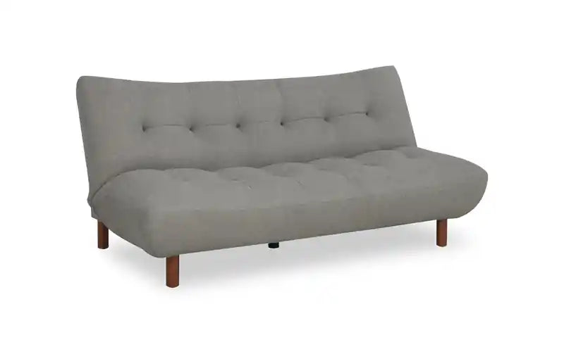 76 Fabric Klik Klak Futon with Tufting and Wood Legs