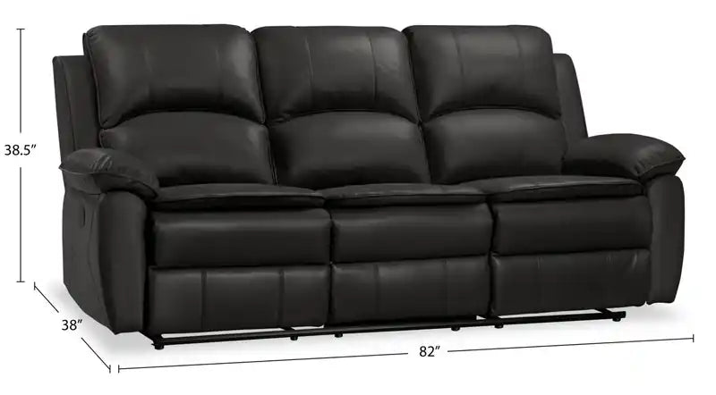 82 Leather-Look Fabric Power Reclining Sofa with USB Ports
