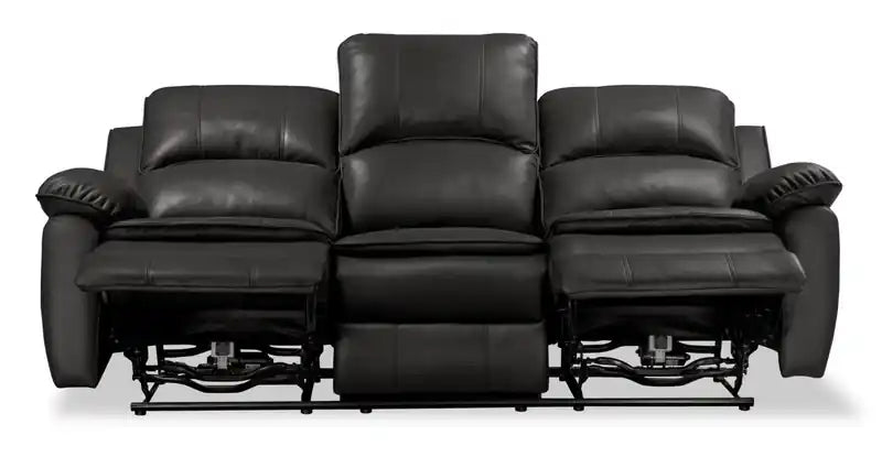 82 Leather-Look Fabric Power Reclining Sofa with USB Ports