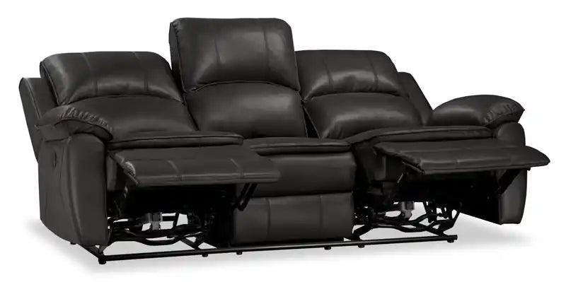 82 Leather-Look Fabric Power Reclining Sofa with USB Ports