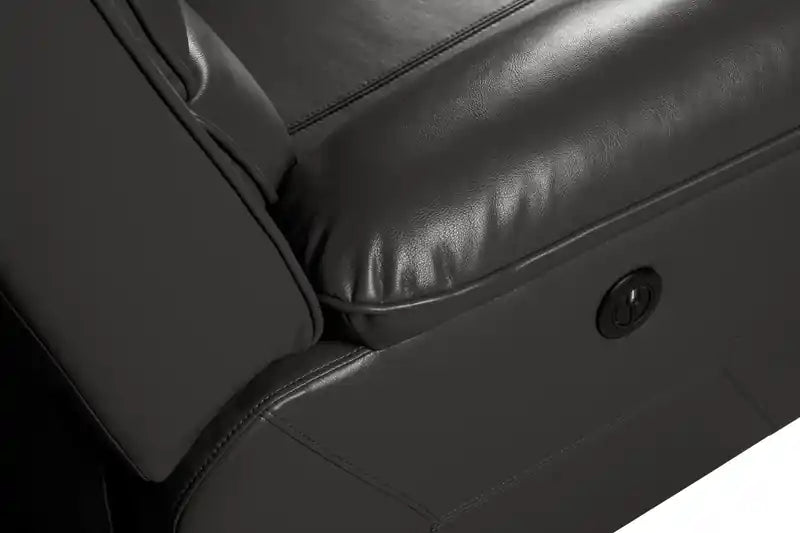 82 Leather-Look Fabric Power Reclining Sofa with USB Ports