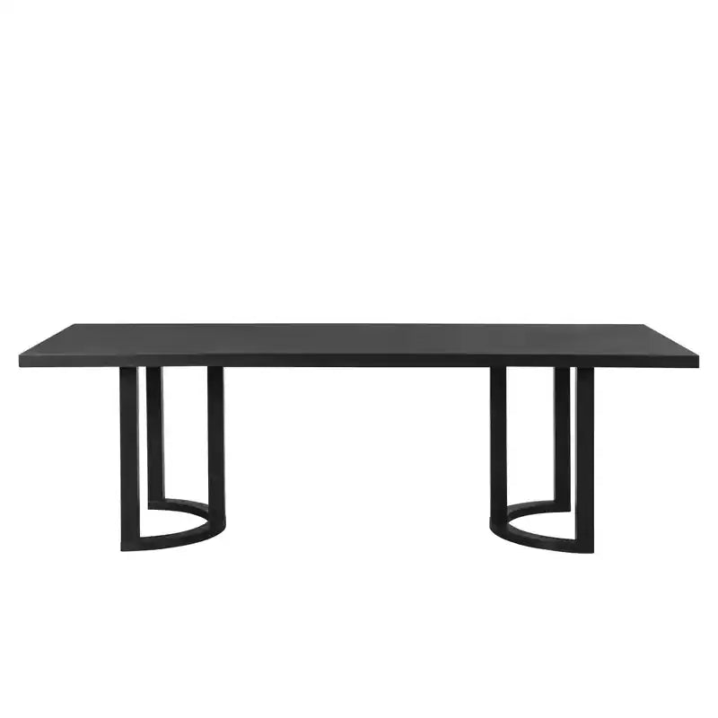 Ethan Dining Table With U-base, Solid Wood & Mdf, 95w