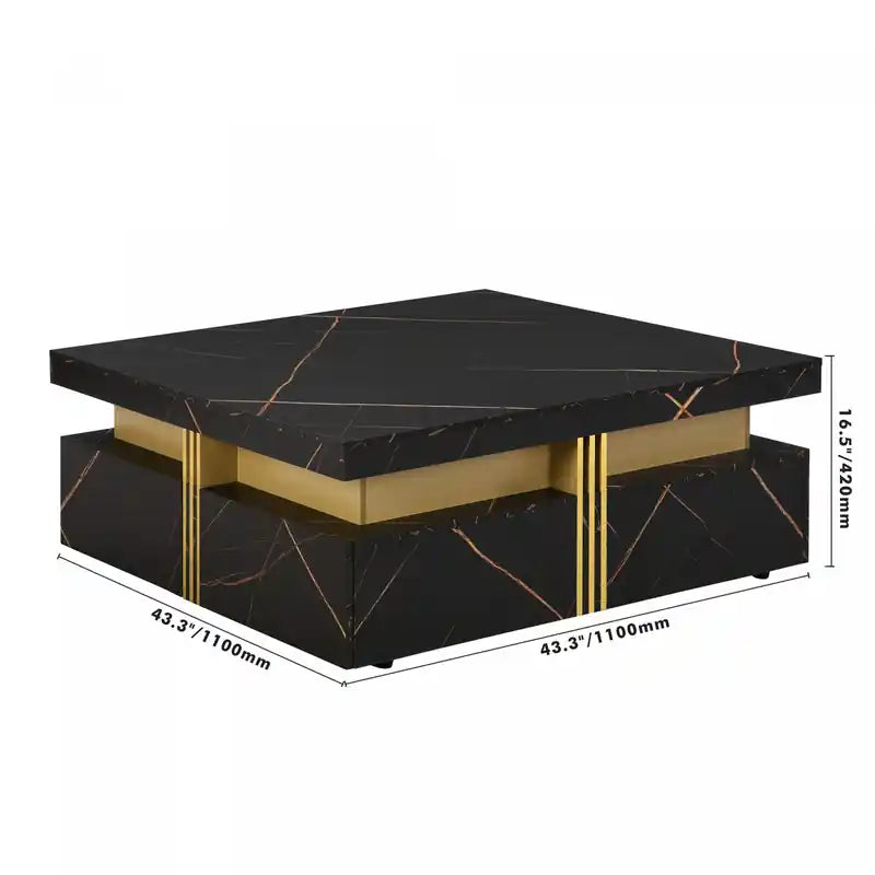 Marcia 43.3 Square Engineered Wood Coffee Table With Storage Drawers