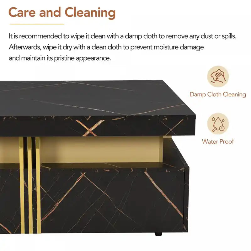 Marcia 43.3 Square Engineered Wood Coffee Table With Storage Drawers