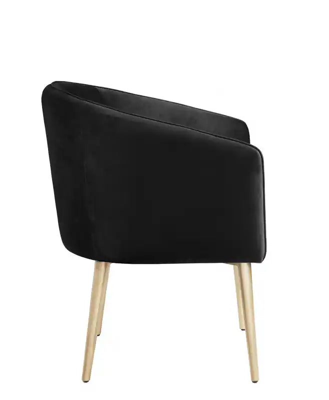 Velma Accent Chair Black Velvet