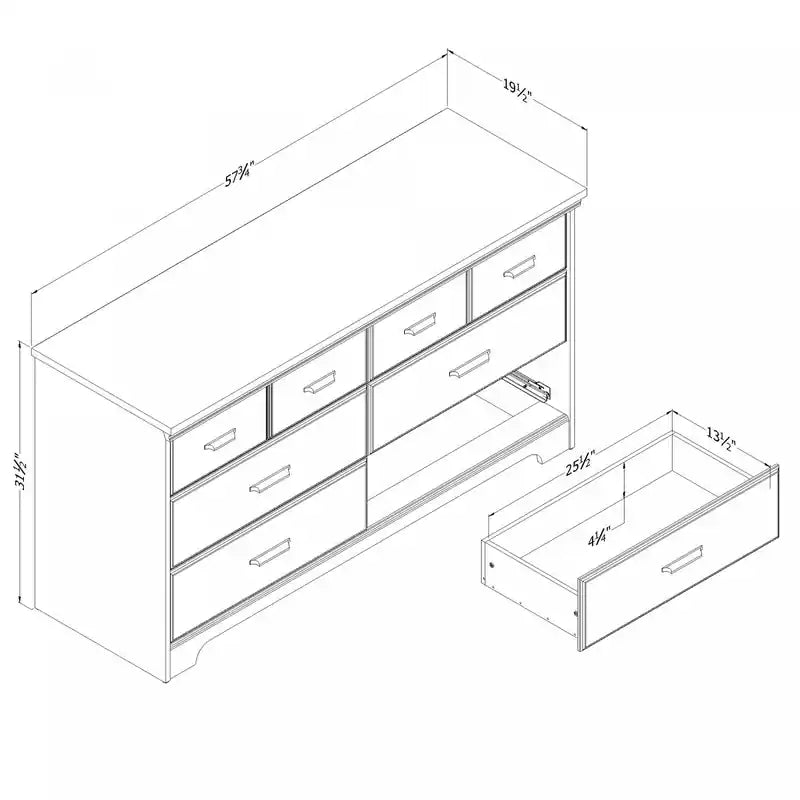 Versa 6-drawer Dresser - Natural Ash