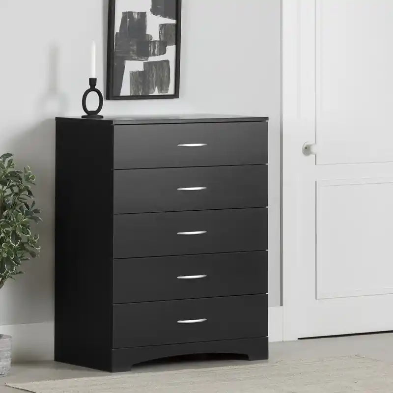 5-Drawer Chest - Pure Black