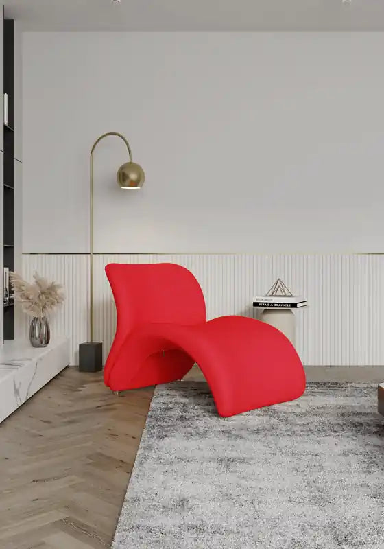 Wool Blend Abstract Tongue Accent Lounge Chair