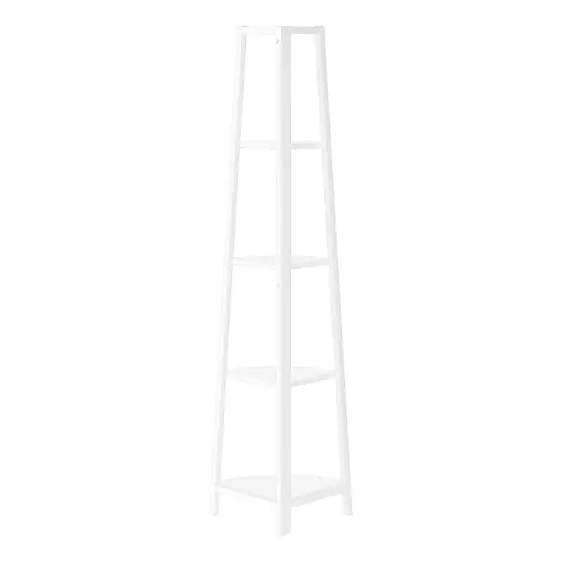 White White Metal Corner Etagere Bookcase