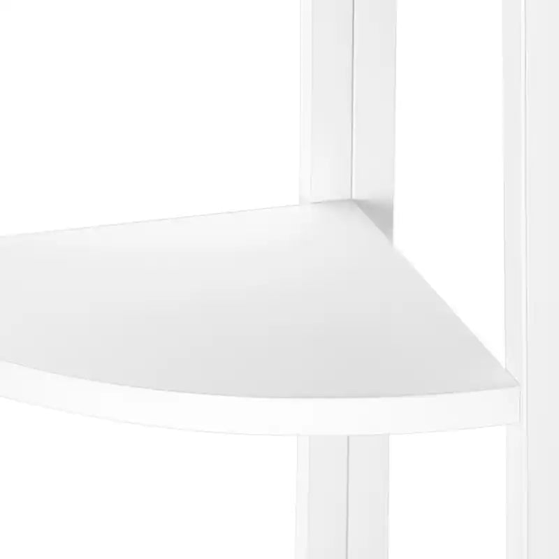 White White Metal Corner Etagere Bookcase