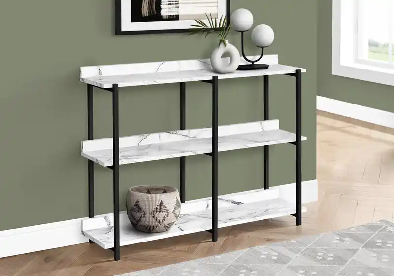 Console en marbre blanc et noir