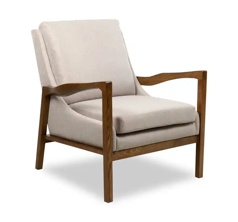 Echo 27.95 Fabric Accent Chair with Wood Arms and Legs