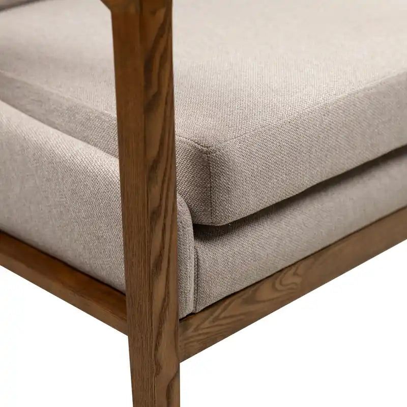 Echo 27.95 Fabric Accent Chair with Wood Arms and Legs