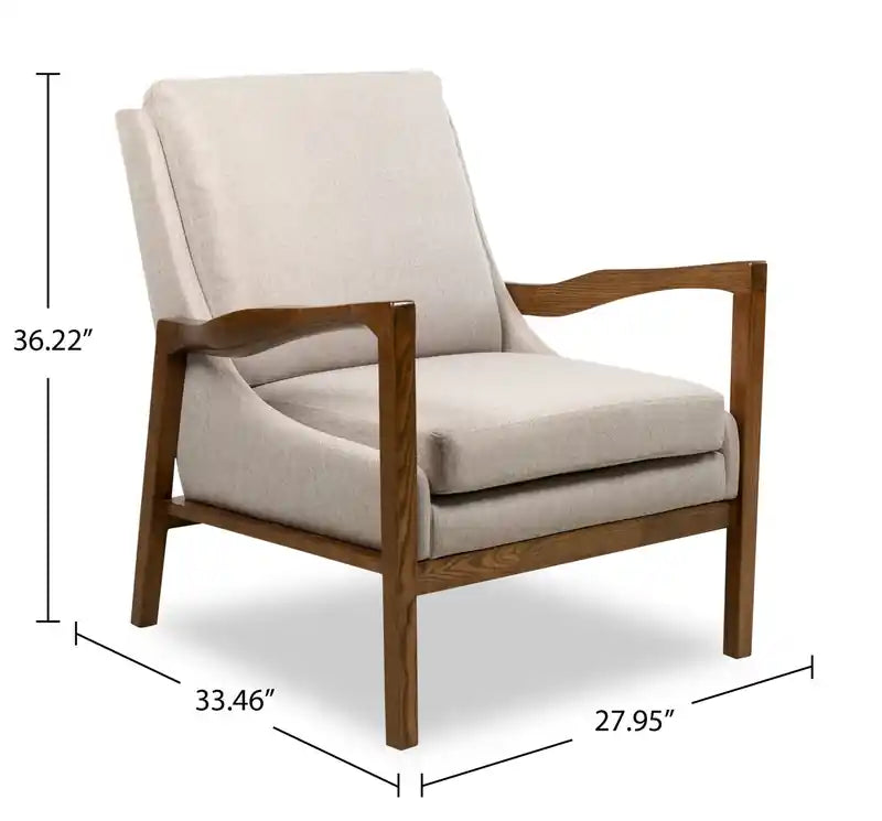 Echo 27.95 Fabric Accent Chair with Wood Arms and Legs