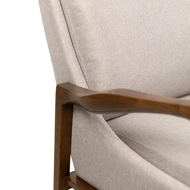 Echo 27.95 Fabric Accent Chair with Wood Arms and Legs