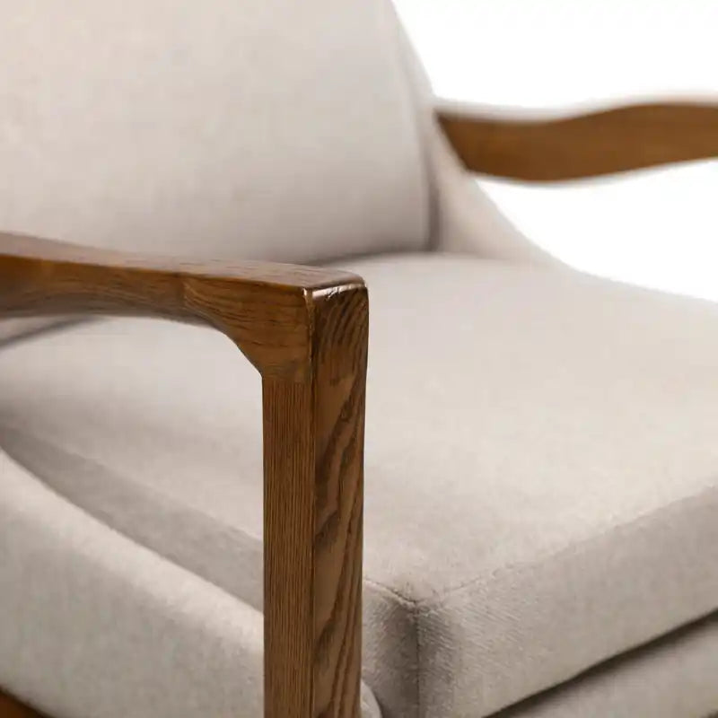 Echo 27.95 Fabric Accent Chair with Wood Arms and Legs