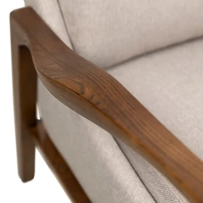 Echo 27.95 Fabric Accent Chair with Wood Arms and Legs