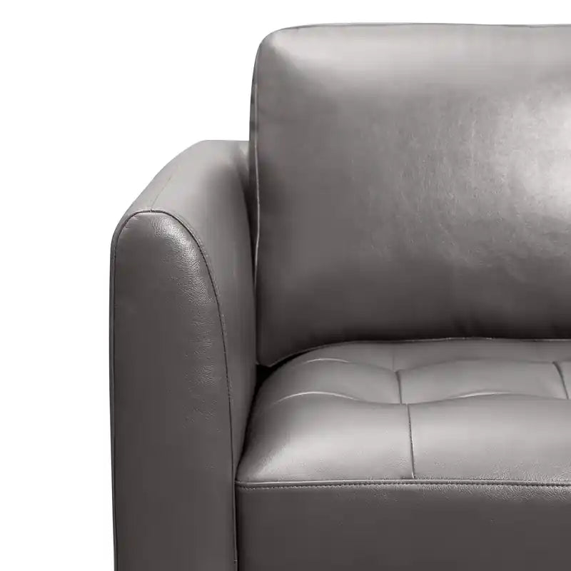 Erin 56 Leather-Look Fabric Loveseat with Tufted Seat Cushions
