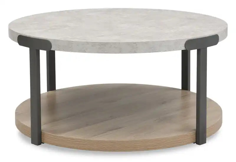 Felicity 36 Round Coffee Table with Shelf and Casters