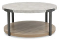 Felicity 36 Round Coffee Table with Shelf and Casters