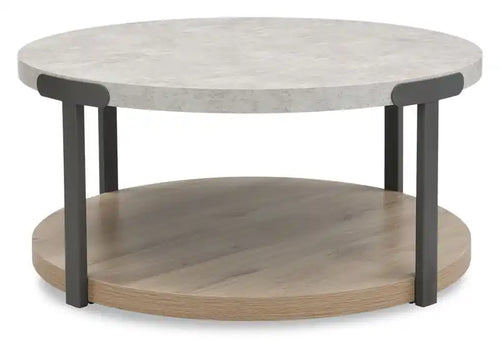 Felicity 36 Round Coffee Table with Shelf and Casters