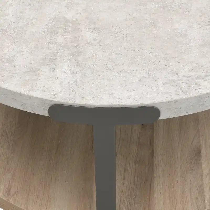 36 Round Coffee Table with Shelf and Casters