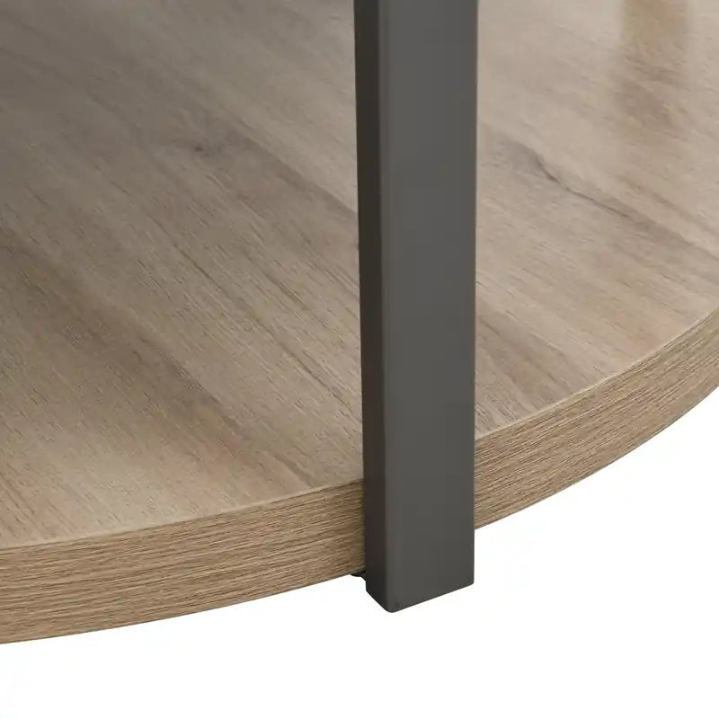 36 Round Coffee Table with Shelf and Casters