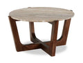Haydon 36 Modern Coffee Table with Natural Marble - Warm Brown