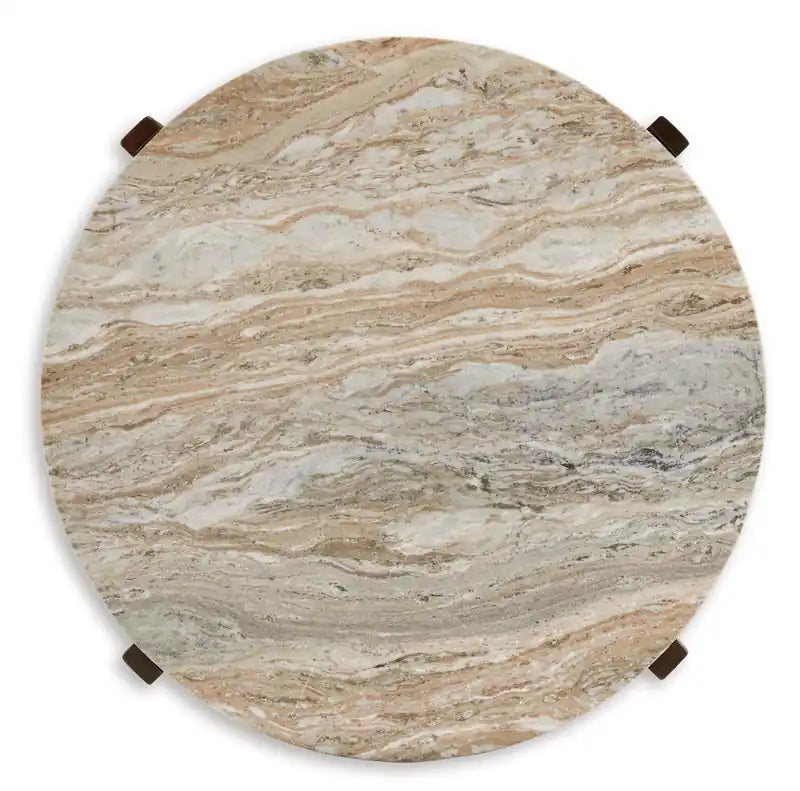 Haydon 36 Modern Coffee Table with Natural Marble - Warm Brown