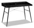 Jeremy 47.25 Office Desk with Small Hutch - Black Marble-Look
