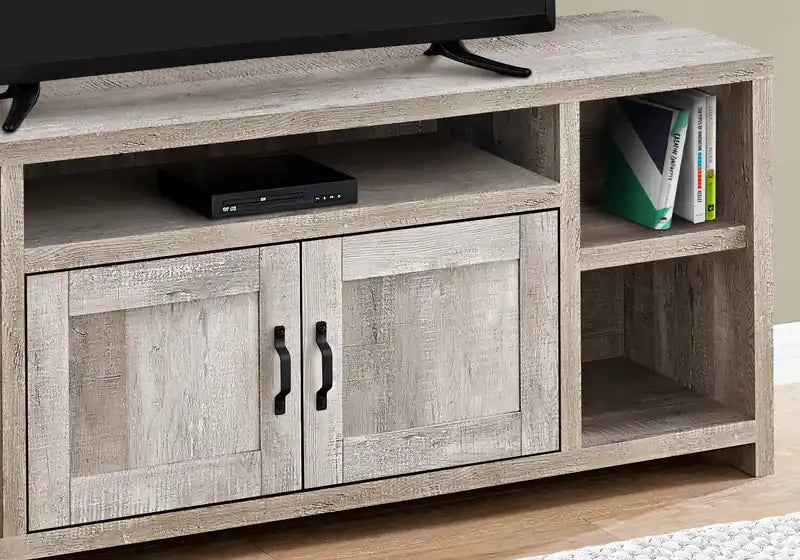 Leland 60 TV Stand with Storage and Cable Management for TVs up to 65- Taupe