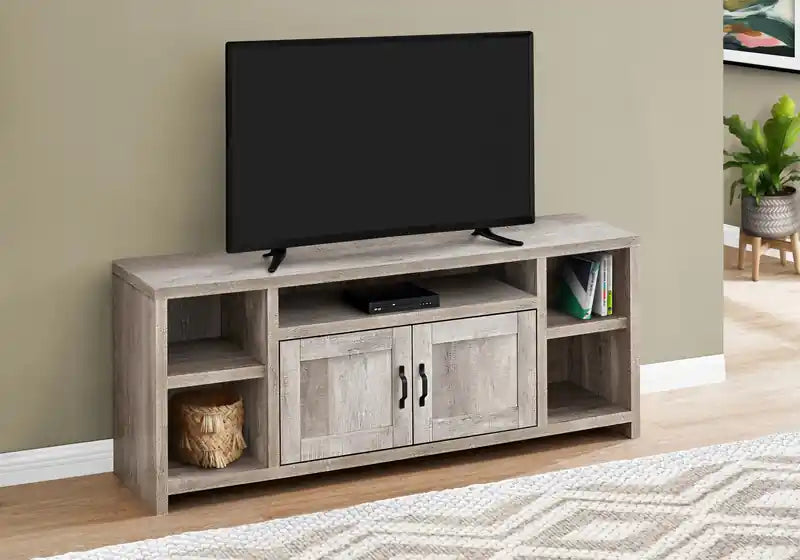 Leland 60 TV Stand with Storage and Cable Management for TVs up to 65- Taupe