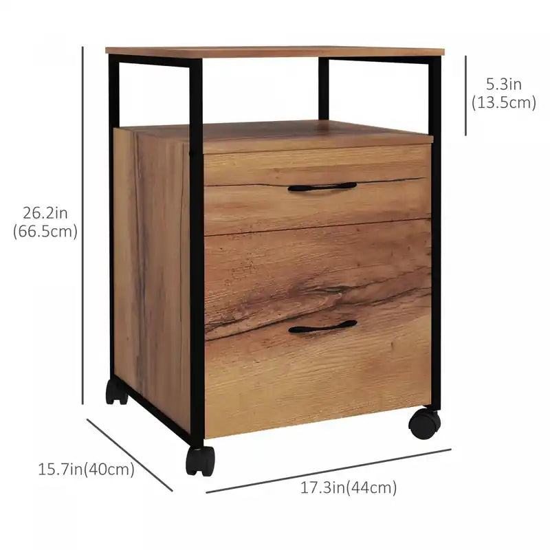 Mobile File Cabinet With Drawers, Hanging Bars For Letter A4