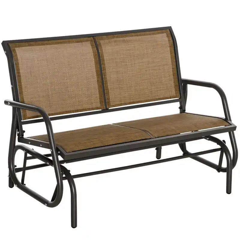 Outsunny Double Glider Outdoor Steel Sling Fabric Gliding Bench