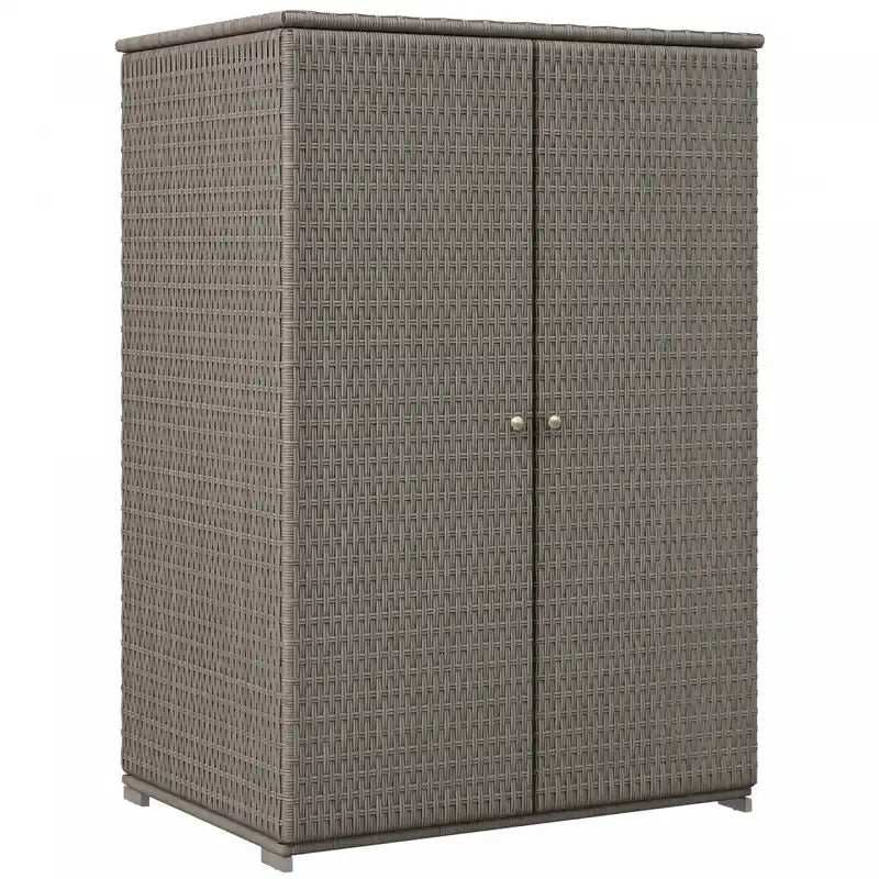 Outsunny Wicker Outdoor Storage Cabinet, Pool Towel Storage Cabinet