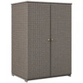 Outsunny Wicker Outdoor Storage Cabinet, Pool Towel Storage Cabinet