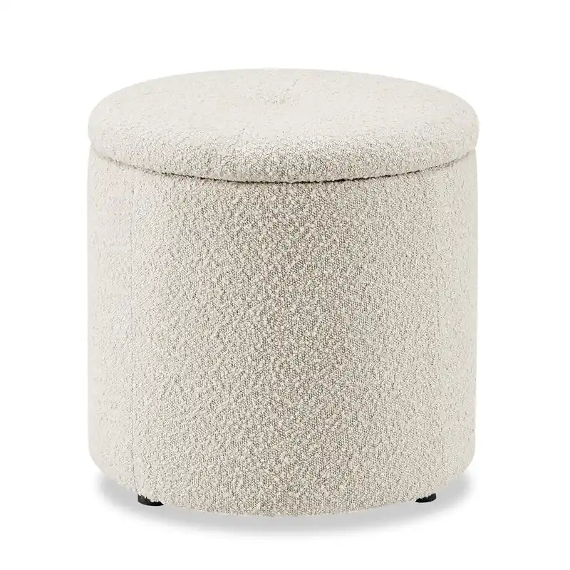 Ontario 14.75 Round Fabric Storage Ottoman