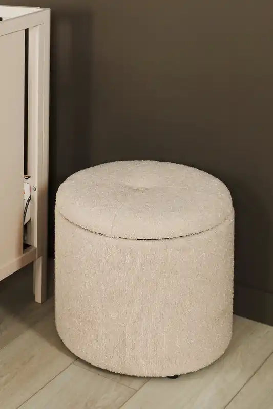 14.75 Round Fabric Storage Ottoman