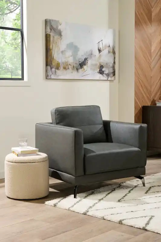14.75 Round Fabric Storage Ottoman