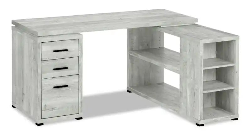 Rickey 60 L-Shaped Corner Office Desk with 3-Drawers & Shelving