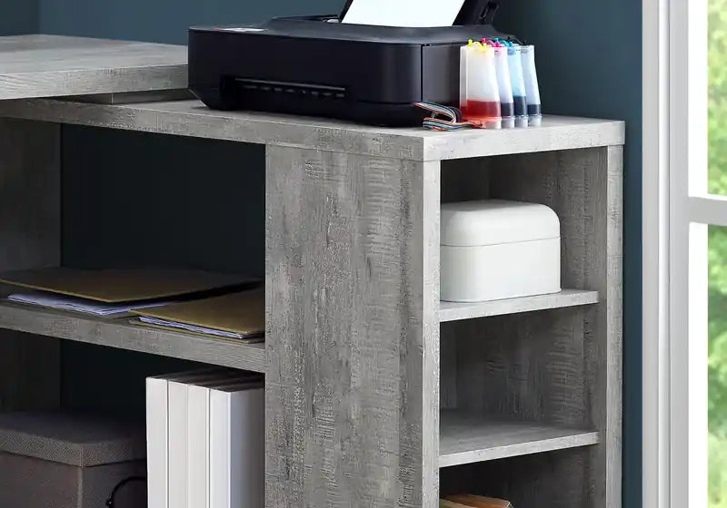Rickey 60 L-Shaped Corner Office Desk with 3-Drawers & Shelving