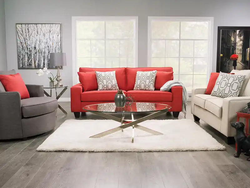 Zila 48 Modern Round Glass Top Coffee Table - Silver with Stainless Steel Base